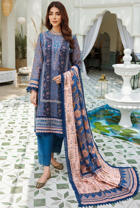 D2 - B - EVELYN | Noor | Embroidered Prints Woolen Shawl Collection 2022
