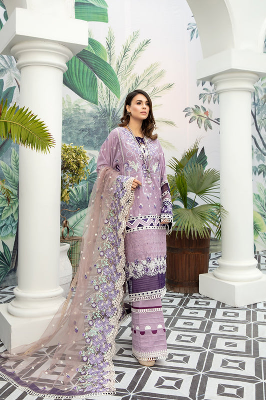 Flora-Some | Adan's Libas | Digital Printed And Embroidered Schiffli Lawn