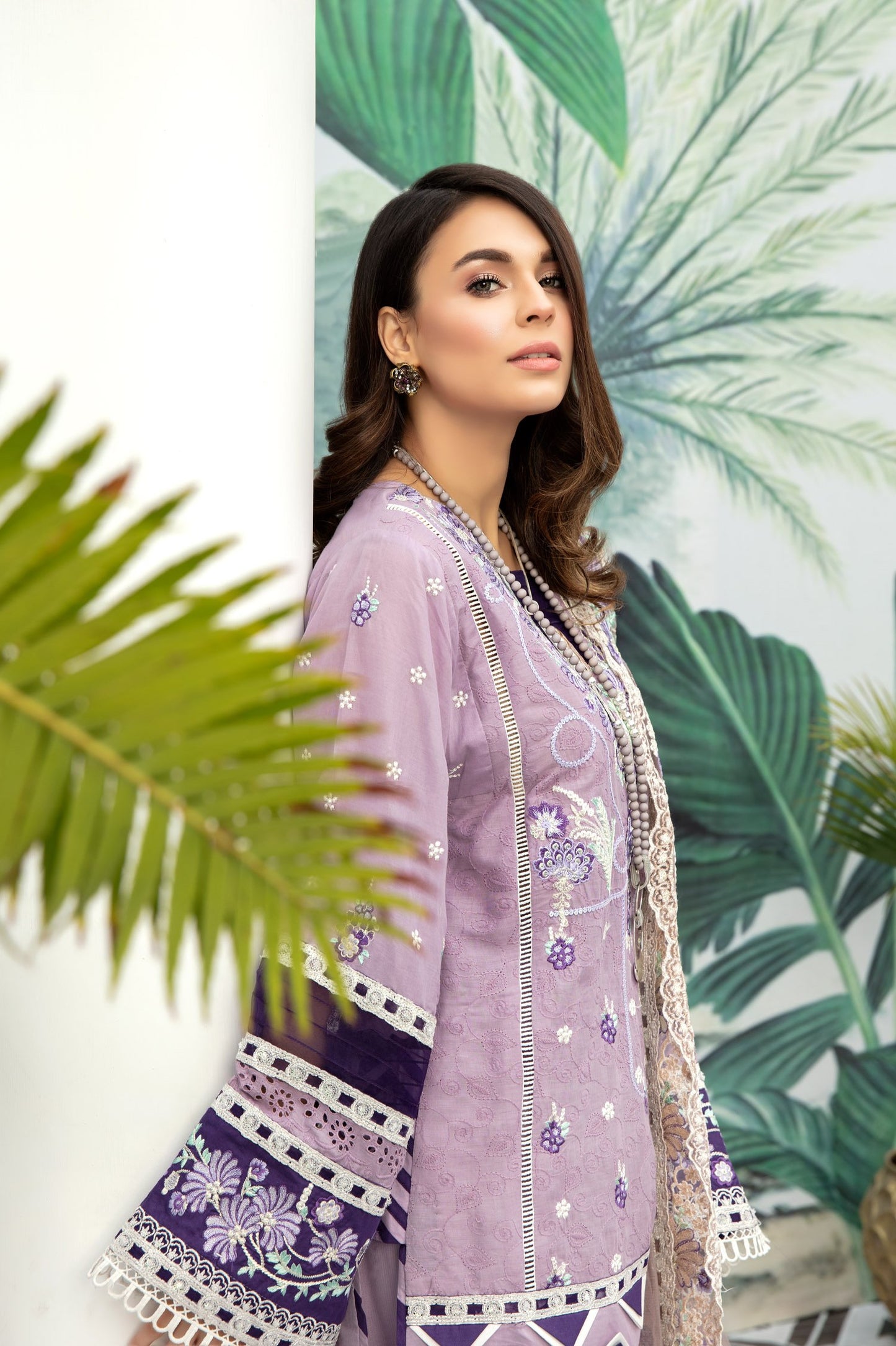 Flora-Some | Adan's Libas | Digital Printed And Embroidered Schiffli Lawn