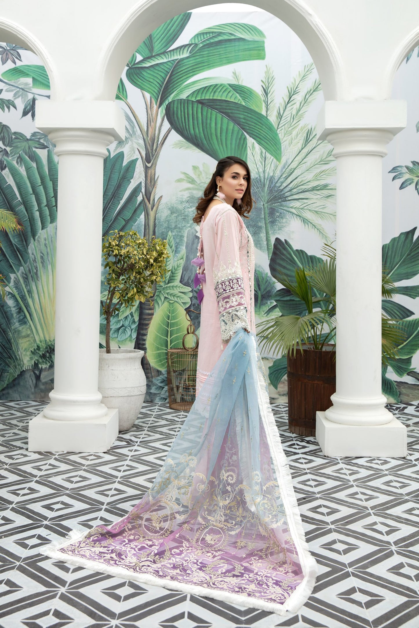 Fairy Floss | Adan's Libas | Digital Printed And Embroidered Schiffli Lawn