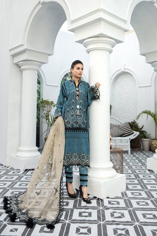 High Rise | Adan's Libas | Digital Printed And Embroidered Schiffli Lawn