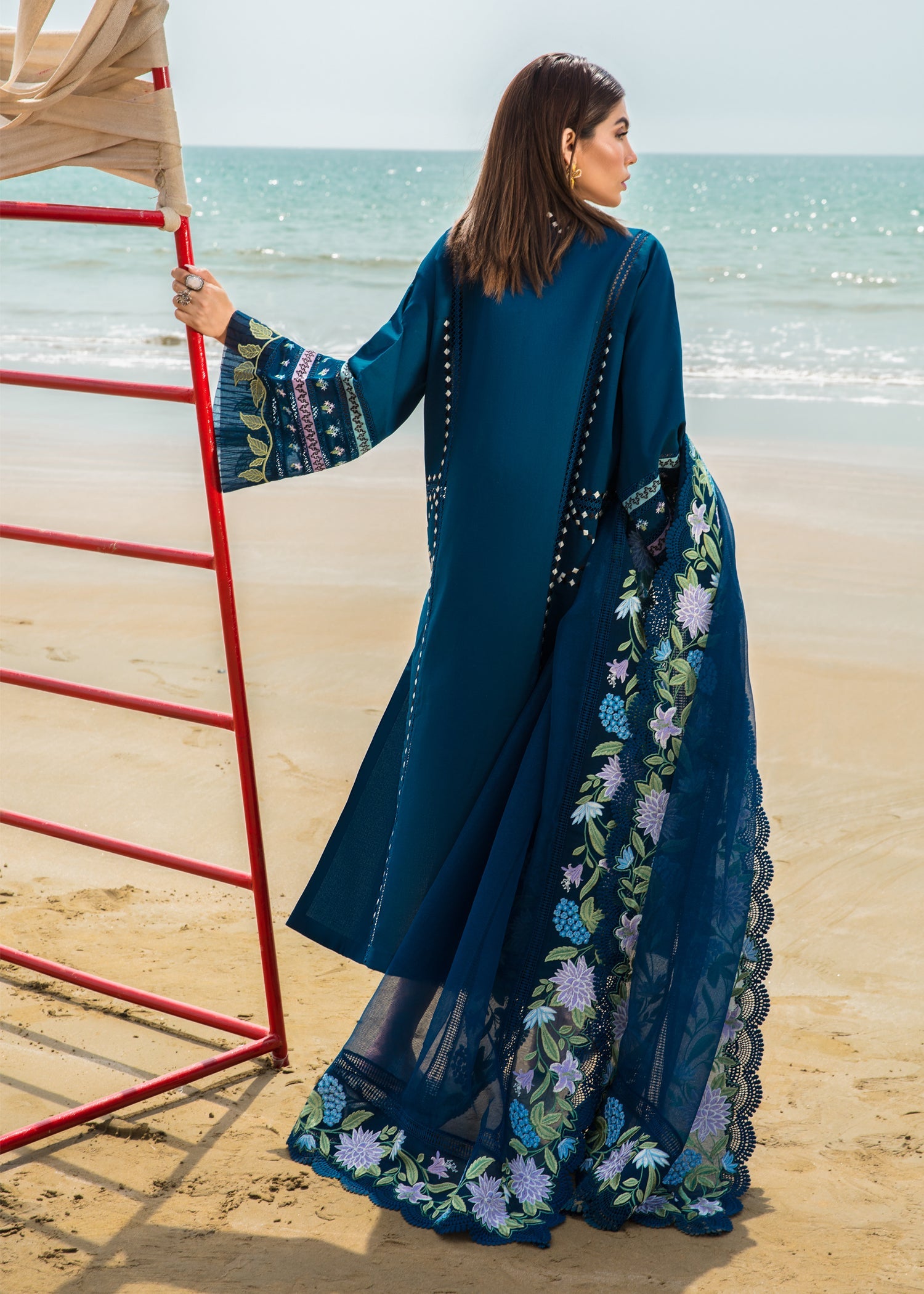 Bohemian Summer - Cobalt | Crimson | Luxury Lawn 2023