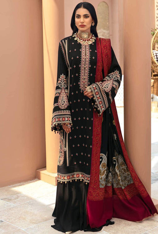 D2- Ebony - Black | Noor | Winter Embroidered Shawl Collection 2021