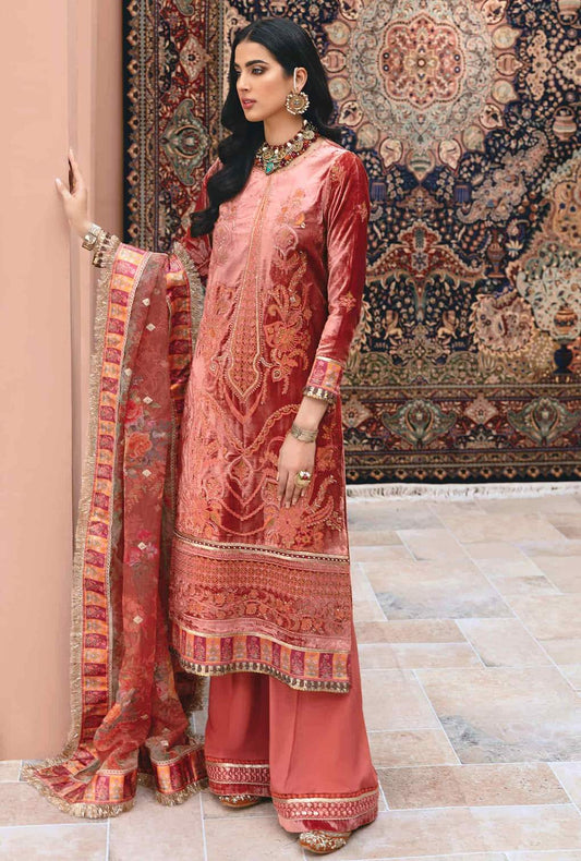 D4 - Amber | Noor | Winter Embroidered Shawl Collection 2021