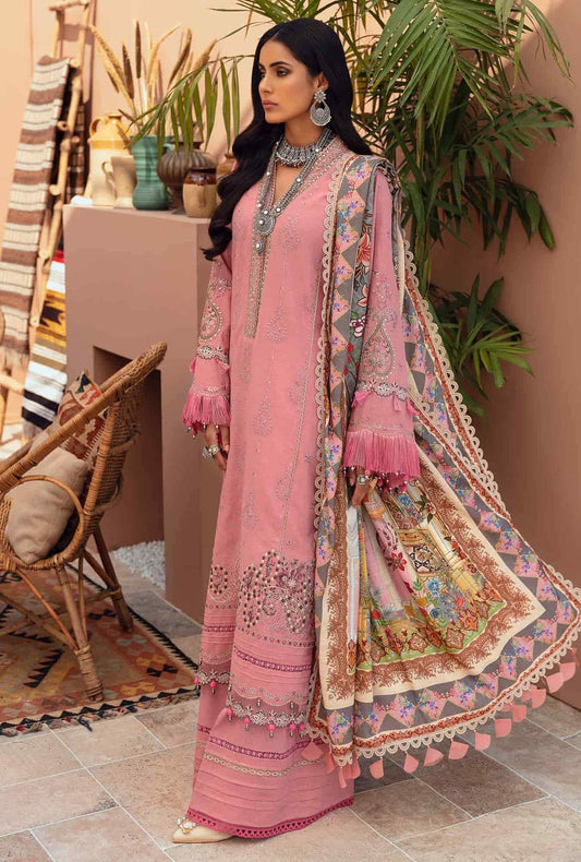 D8 - Rosewood  - Pink | Noor | Winter Embroidered Shawl Collection 2021