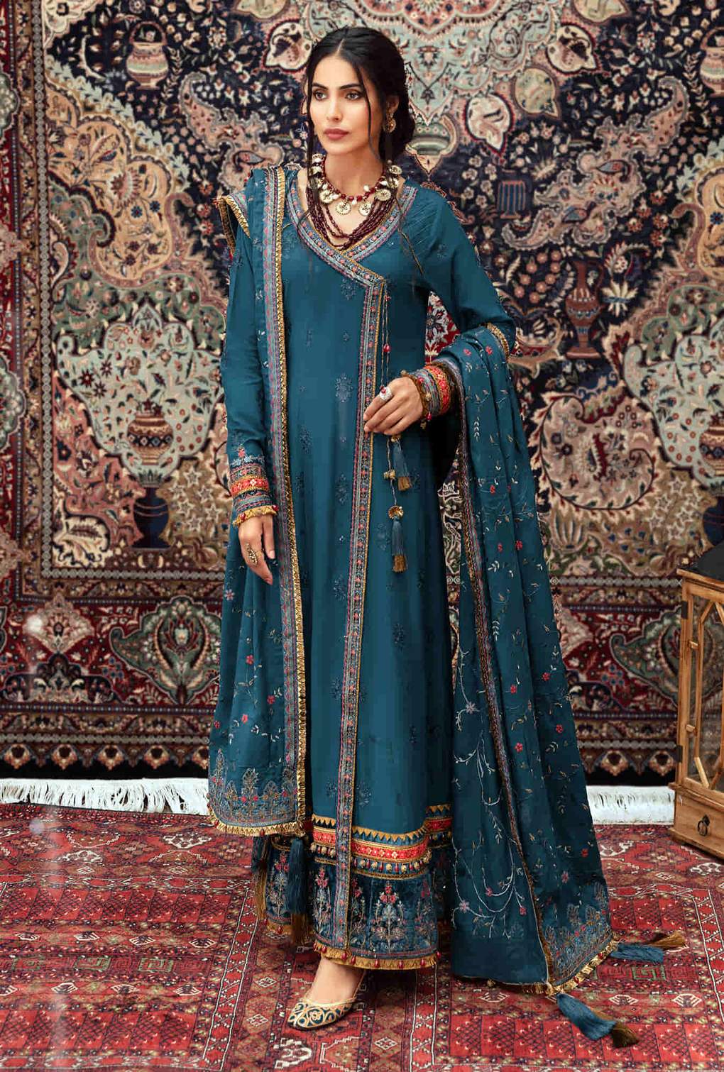D9 - Teal - Blue | Noor | Winter Embroidered Shawl Collection 2021