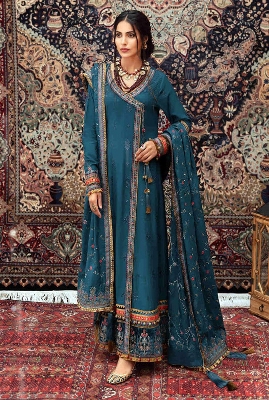 D9 - Teal - Blue | Noor | Winter Embroidered Shawl Collection 2021