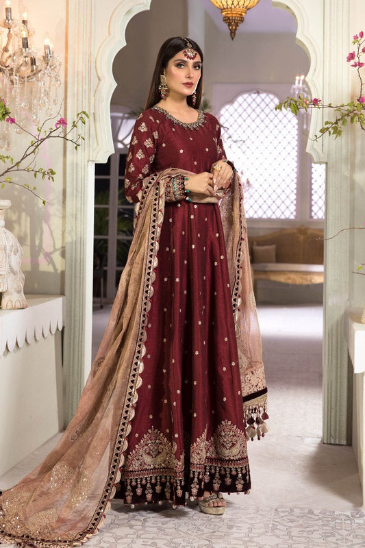 Maroon and Salmon pink (BD-2204) | Maria B | Mbroidered Heritage Festive Collection 2021