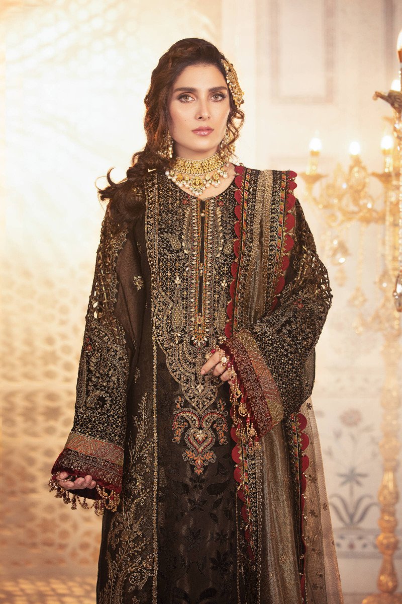 Black and Burnt Gold (BD-2301) | Maria B | Mbroidered Unstitched Collection 2021