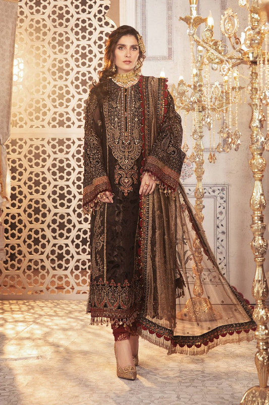 Black and Burnt Gold (BD-2301) | Maria B | Mbroidered Unstitched Collection 2021
