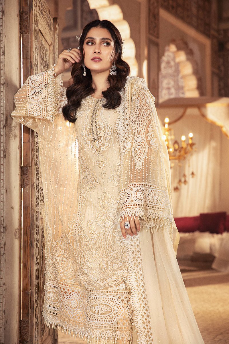 Pearl White (BD-2304) | Maria B | Mbroidered Unstitched Collection 2021