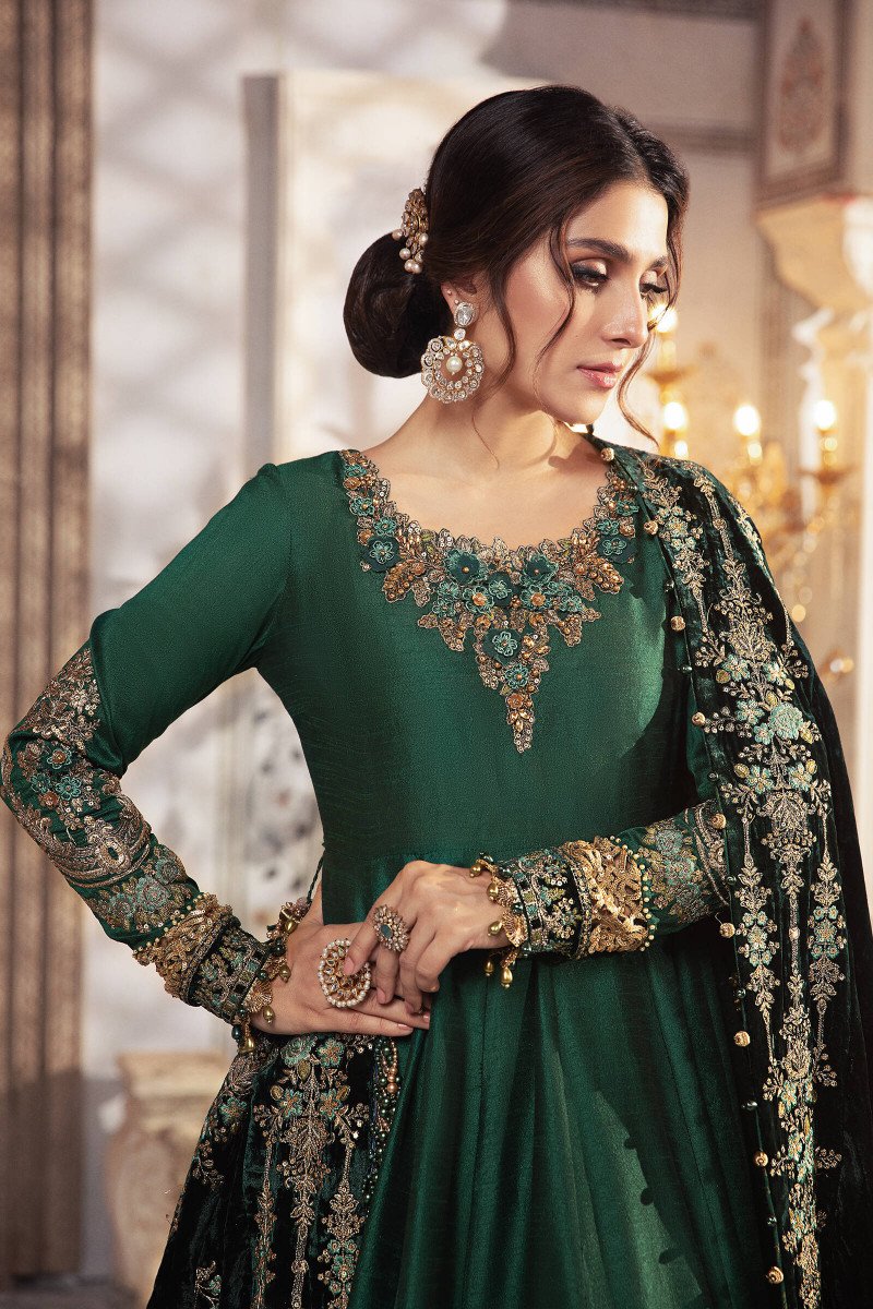 Teal and Warm green (BD-2307) | Maria B | Mbroidered Unstitched Collection 2021