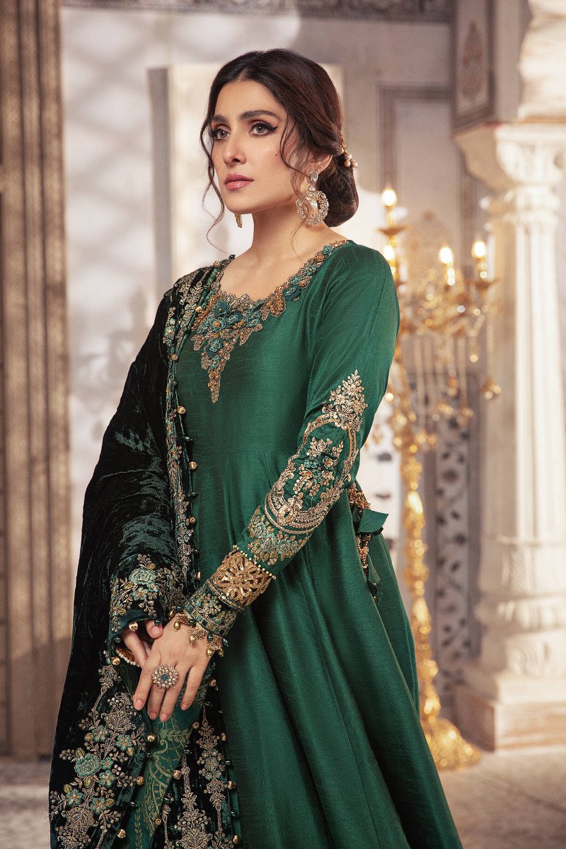 Teal and Warm green (BD-2307) | Maria B | Mbroidered Unstitched Collection 2021
