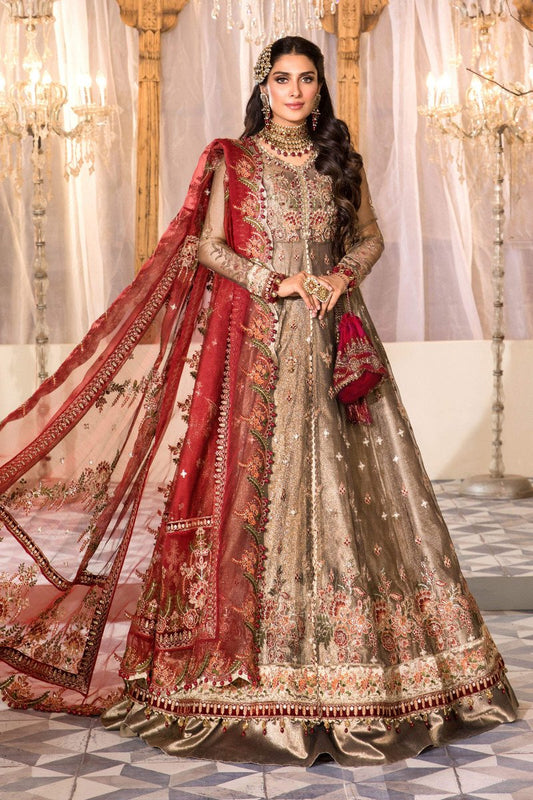 Burnt Gold and Maroon (BD-2401) | Maria B Mbroidered | Heritage Luxury Festive Formal 2022