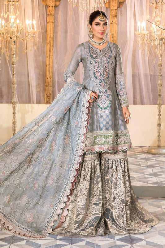 Pearl Blue and Ash Pink (BD-2403) | Maria B Mbroidered | Heritage Luxury Festive Formal 2022
