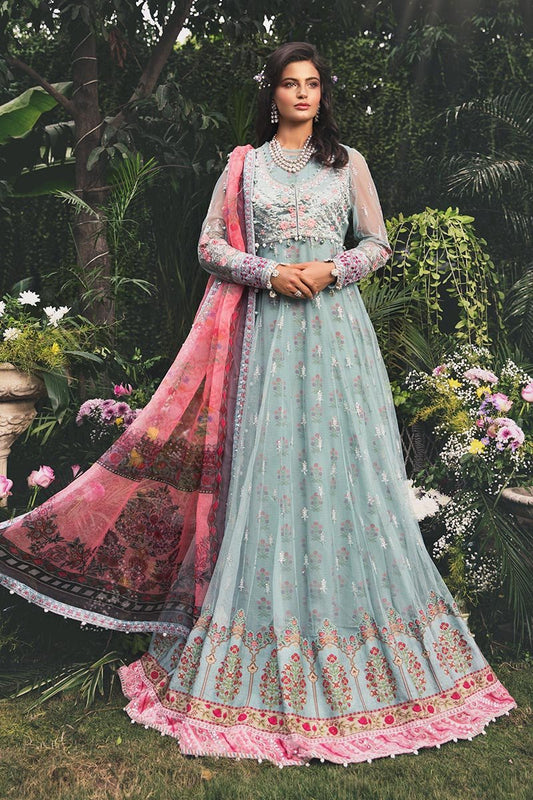 CST-201-Azure Blue and Candy | MARIA B | Unstitched Sateen Collection