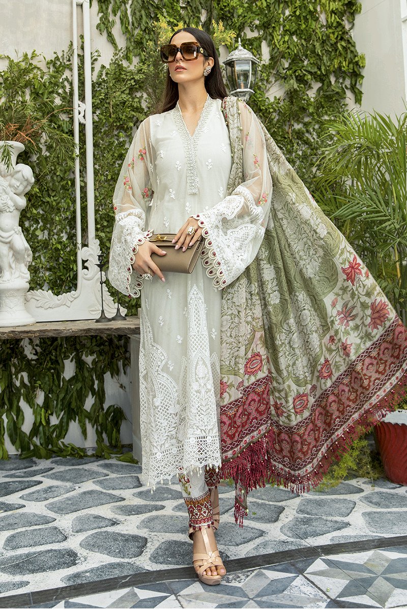 EL-20-02-Cream with Rose Buds | Maria.B. | Eid Lawn Collection 2020