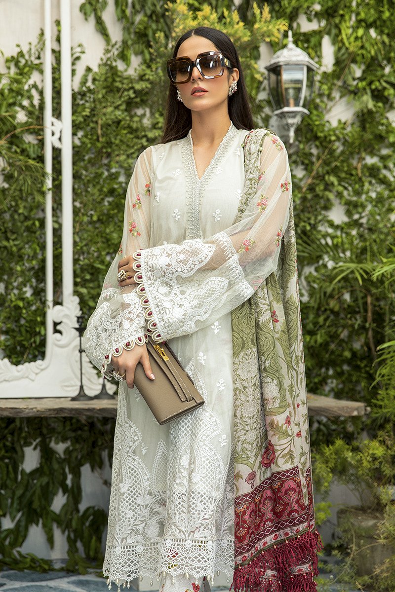 EL-20-02-Cream with Rose Buds | Maria.B. | Eid Lawn Collection 2020
