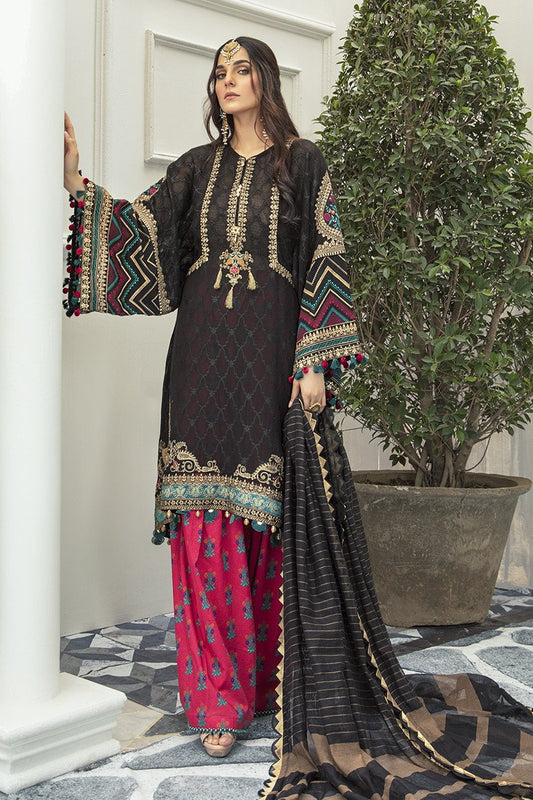 EL-20-09-Black and Magenta | Maria.B. | Eid Lawn Collection 2020