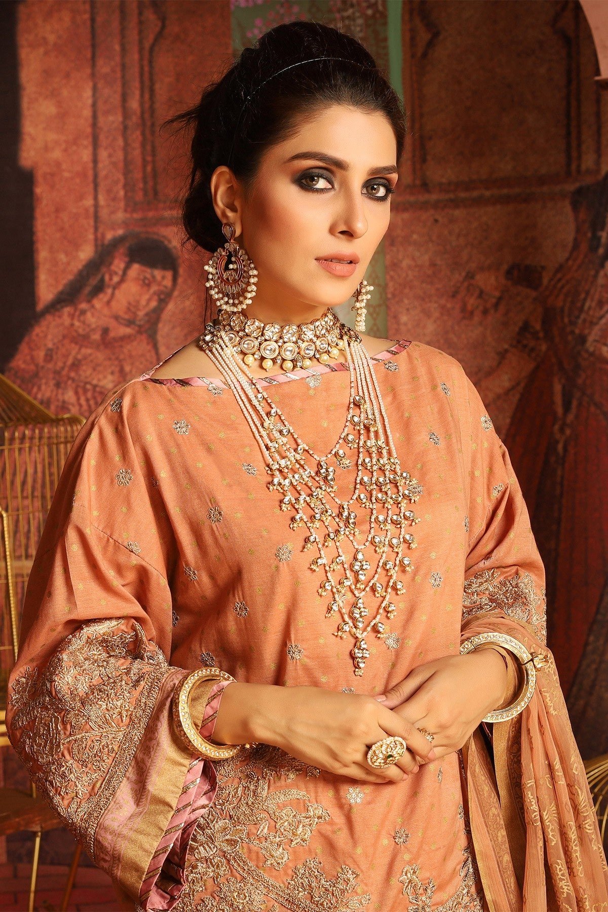 FC-W8D-19-Peach (Alkaram Festive Collection Volume III)