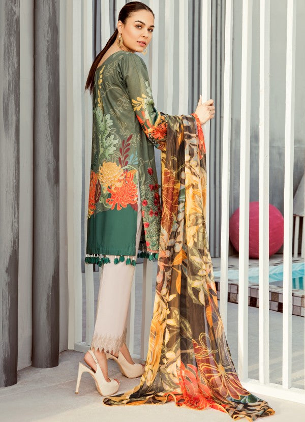 IFL-12 Olivine (3Pc) [Iznik Festive Lawn Collection'19]