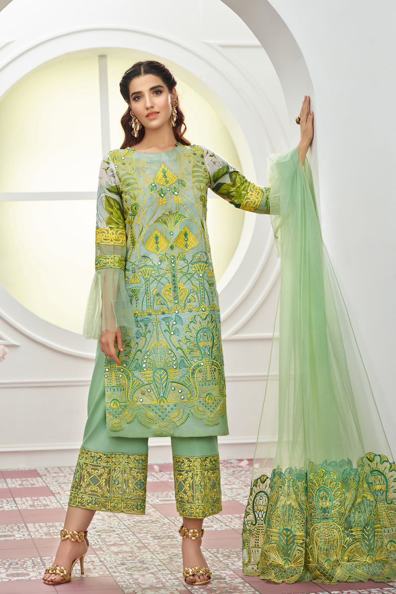 7D - Lime  [Asifa & Nabeel Festive Lawn 2019]