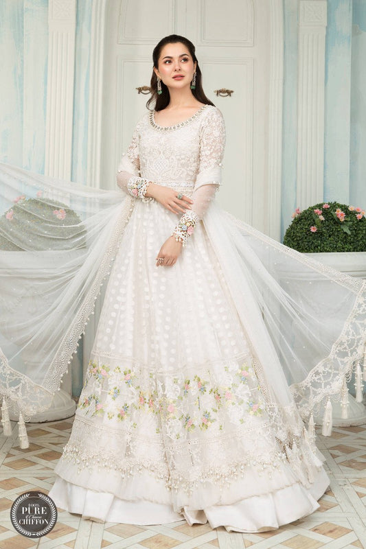 MPC-21-103-Pearl White and Pastel | Maria B | Chiffon Eid Collection 2022