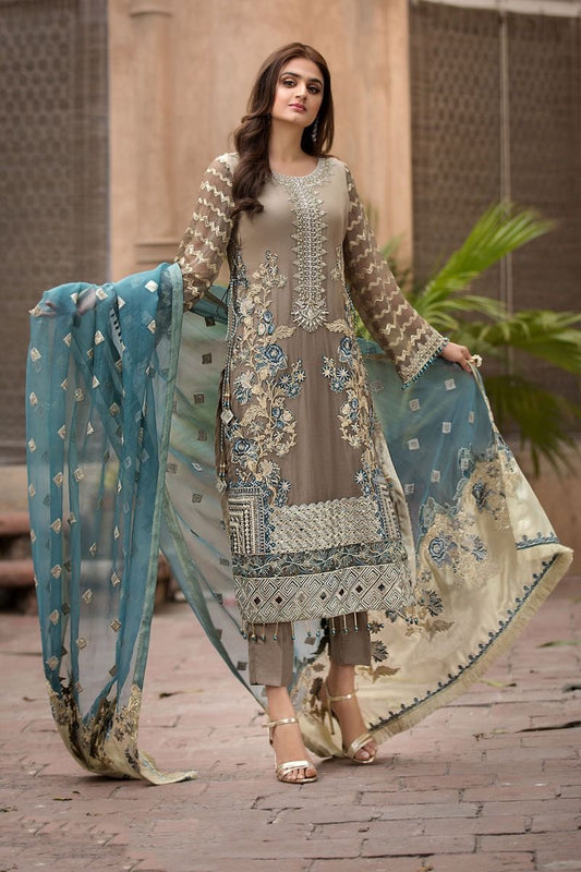 2351 Asher Ombre | Motifz | Rang-e-Bahar | Luxury Embroidered Crinkle Chiffon'20