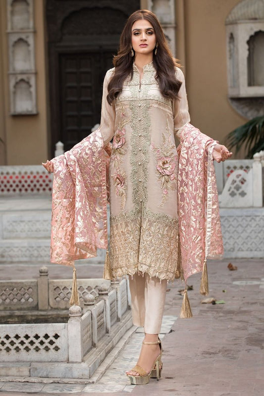 2356 Roscate Mesh | Motifz | Rang-e-Bahar | Luxury Embroidered Crinkle Chiffon'20