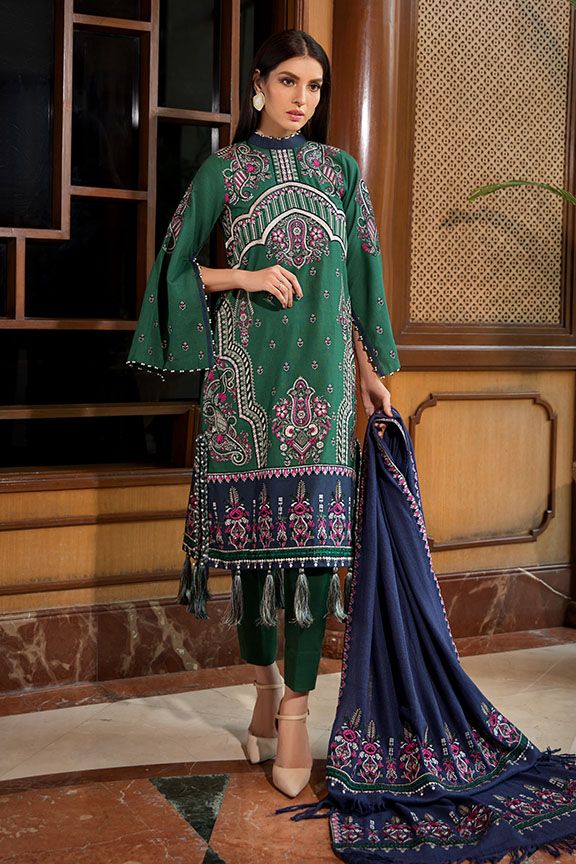 2376 Verdant Paisely (Motifz Premium Embroidered Khaddar)