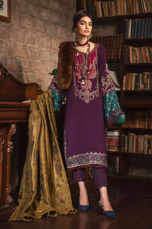 DL-1002-PURPLE | Maria B | Linen Winter Unstitched Collection 2022