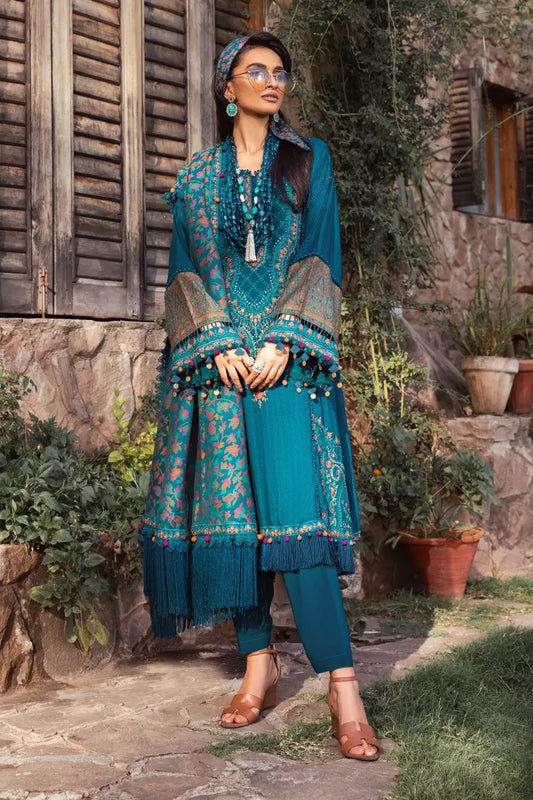 DL-1009-BLUE | Maria B | Linen Winter Unstitched Collection 2022