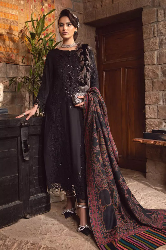 DL-1012-BLACK | Maria B | Linen Winter Unstitched Collection 2022