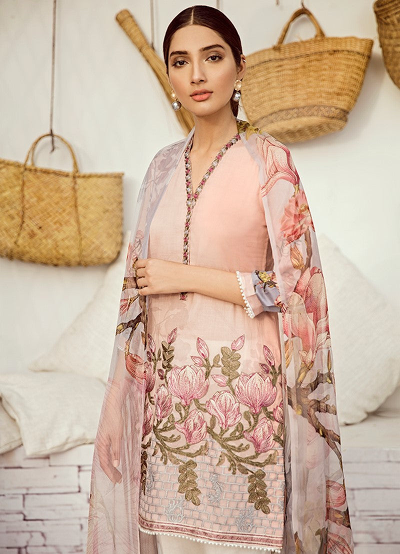 ICL -12 Misty Rose (3PC) [Iznik Chinon Lawn Vol 3]