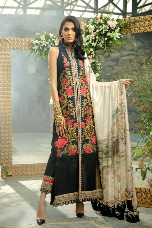 1A Black - Zarqash Lawn 2019